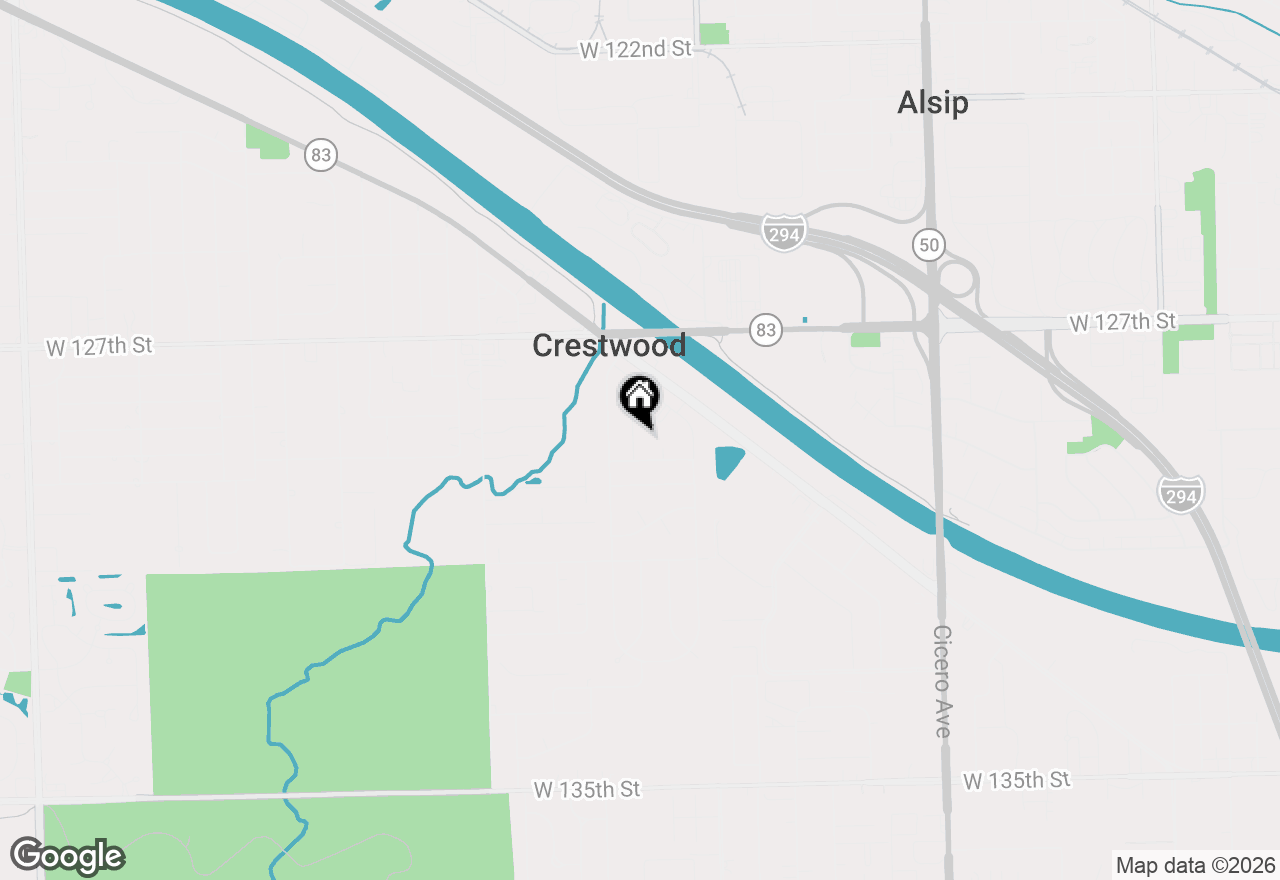 Map of 12841 Terrace Lane, Crestwood, IL 60418