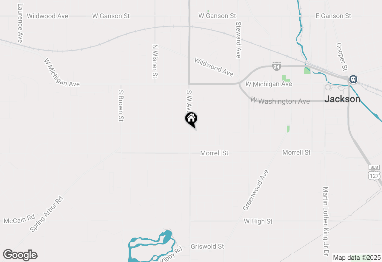 Map of 607 S West Avenue, Jackson, MI 49203