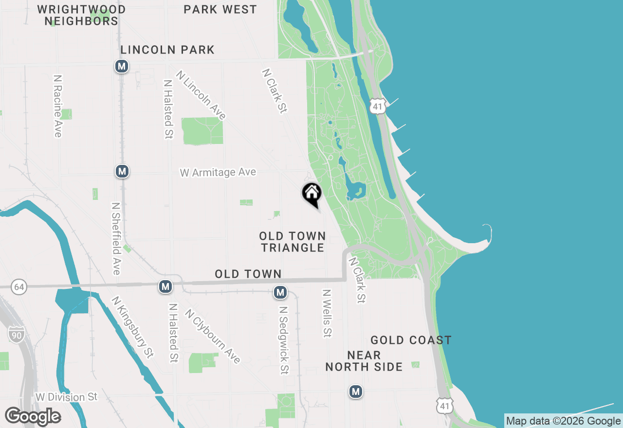 Map of 1823 N Lincoln Park West, Chicago, IL 60614