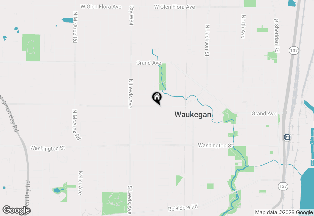 Map of 1527 Brookside Avenue, Waukegan, IL 60085