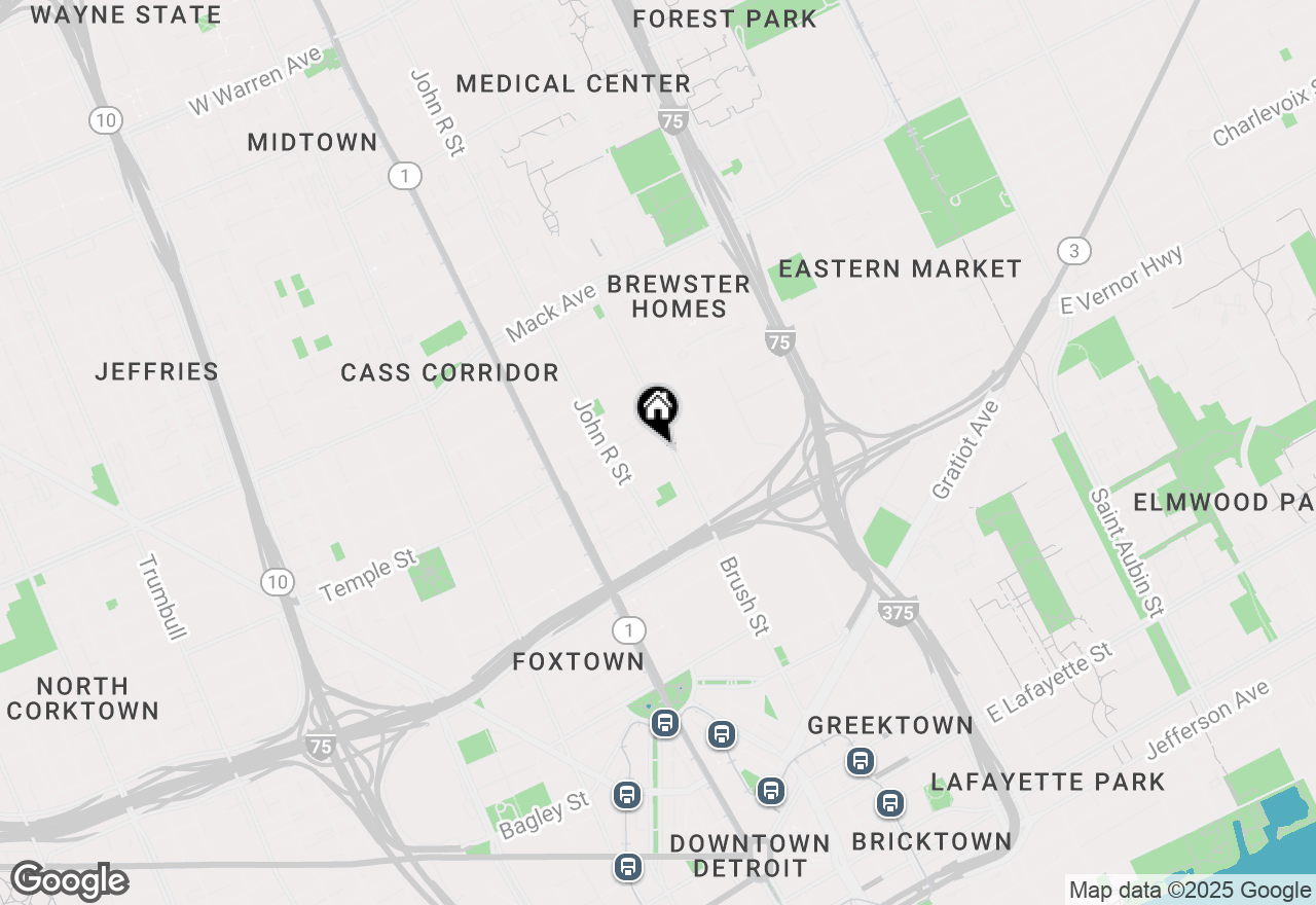 Map of 284 Alfred Street, Detroit, MI 48201