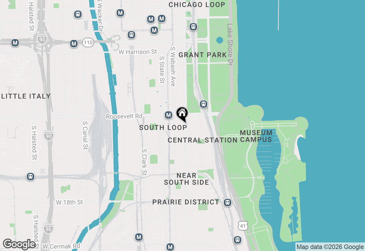 Map of 1250 S Michigan Avenue #2506, Chicago, IL 60605