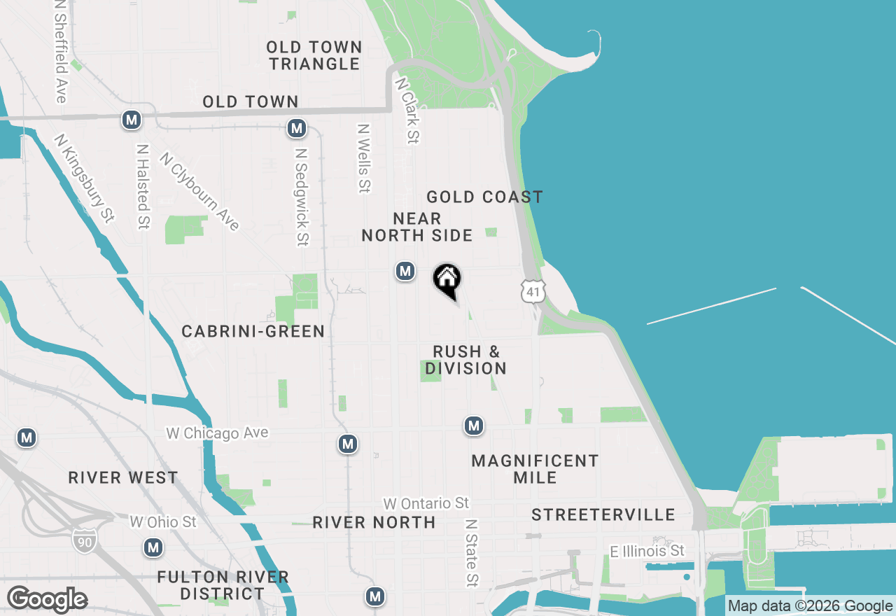 Map of 1111 N Dearborn Street #711, Chicago, IL 60610