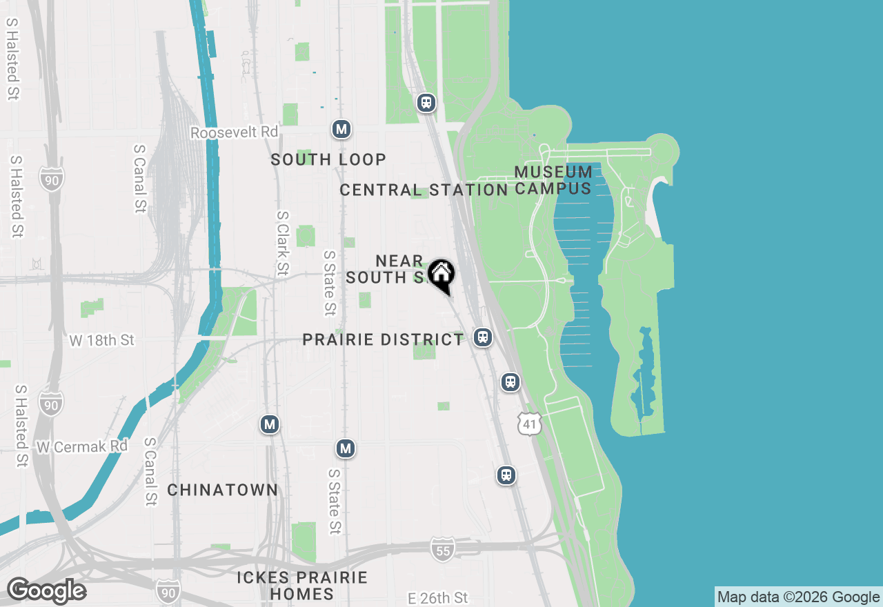 Map of 1629 S Prairie Avenue #2802, Chicago, IL 60616