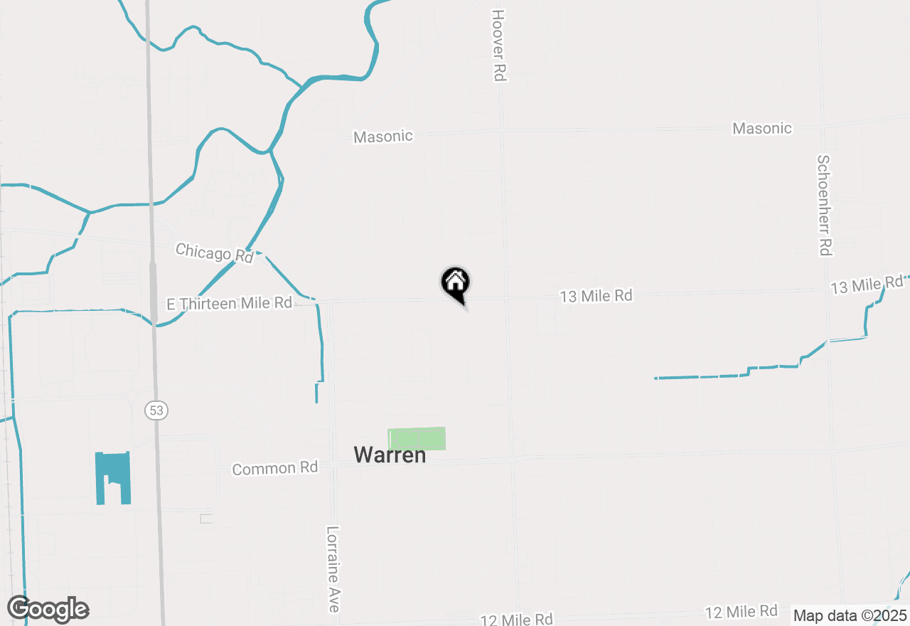 Map of 11420 E 13 Mile Road, Warren, MI 48093