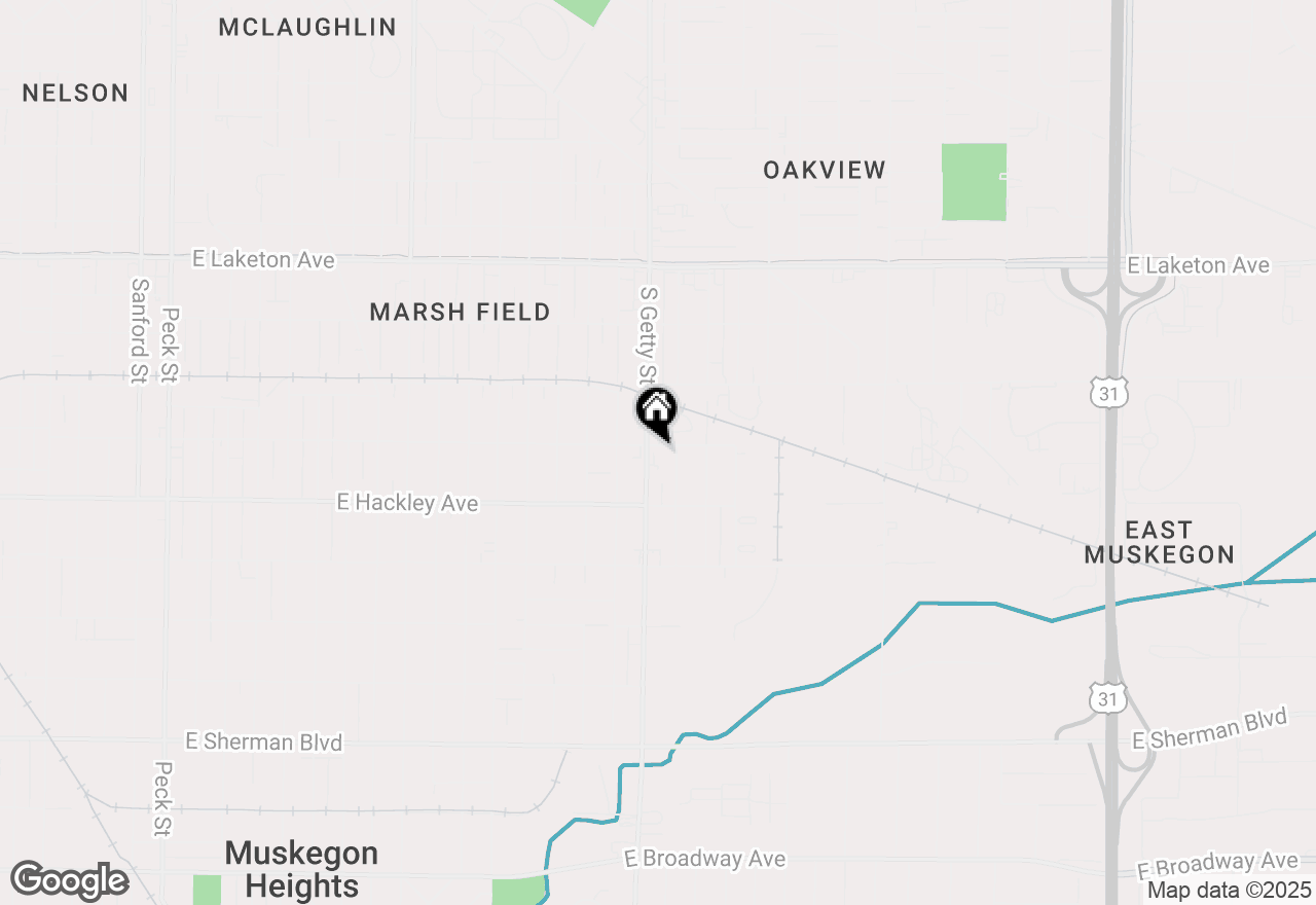 Map of 2112 S Getty Street, Muskegon, MI 49444