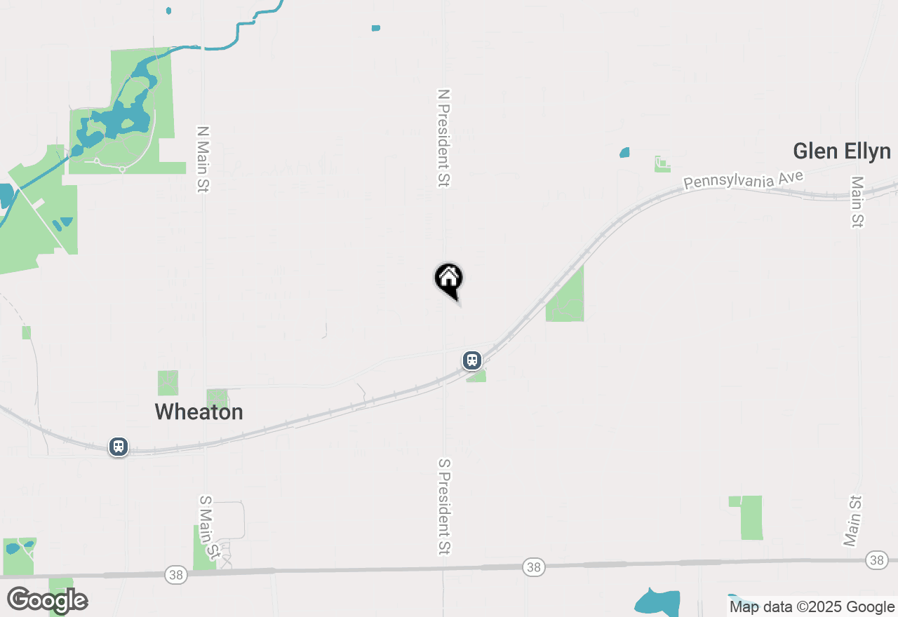 Map of 605 N President Street, Wheaton, IL 60187