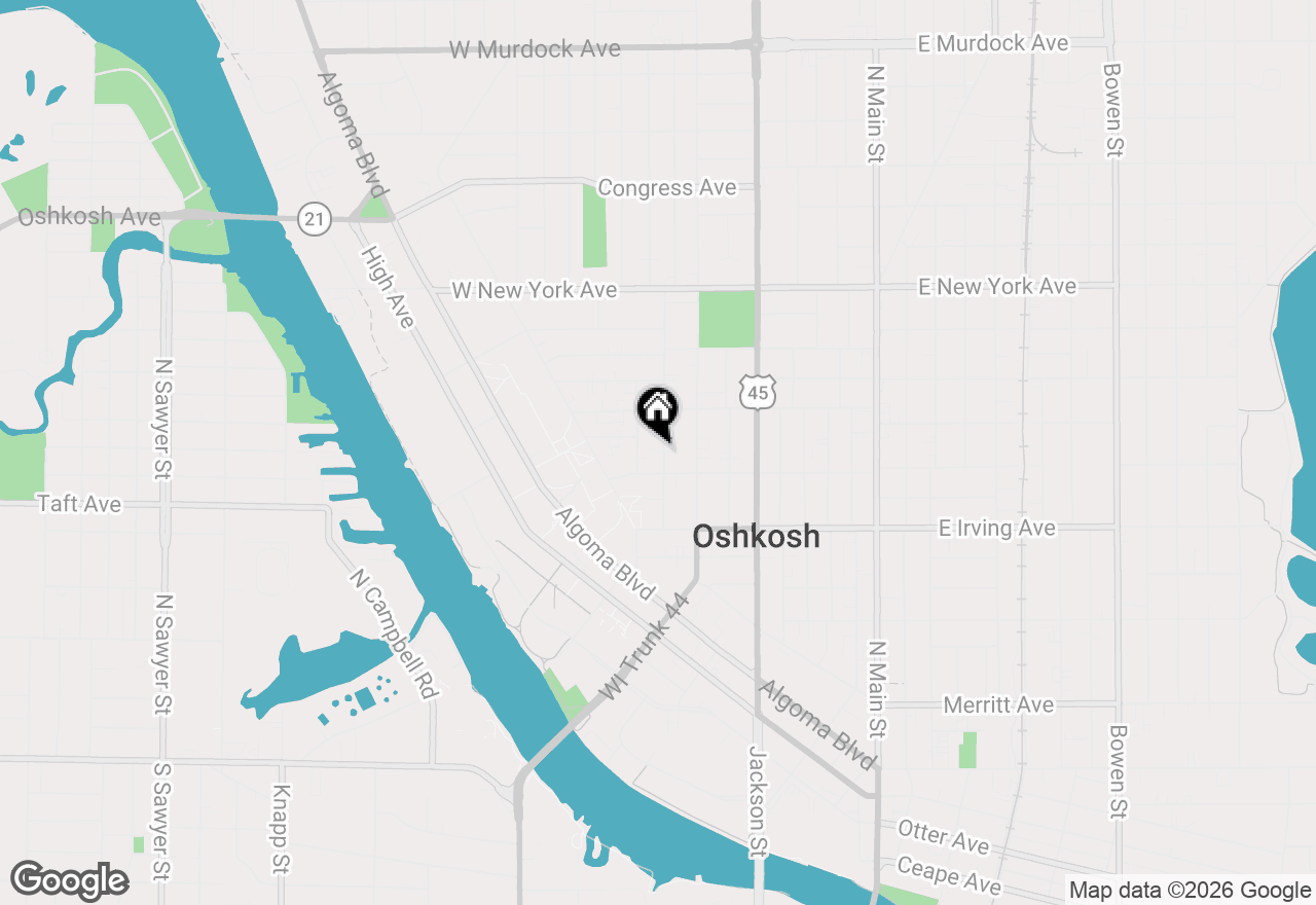 Map of 821 Cherry St, Oshkosh, WI 54901