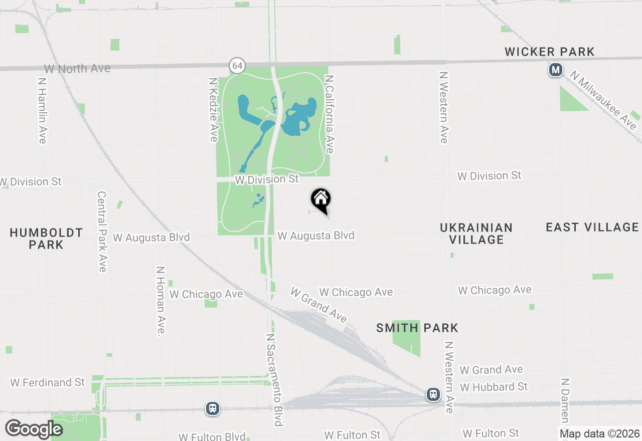 Map of 1031 N Mozart Street #2, Chicago, IL 60622