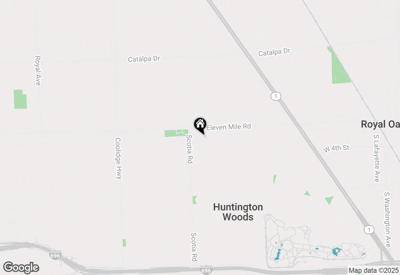 Map of 10795 Kingston Avenue, Huntington Woods, MI 48070