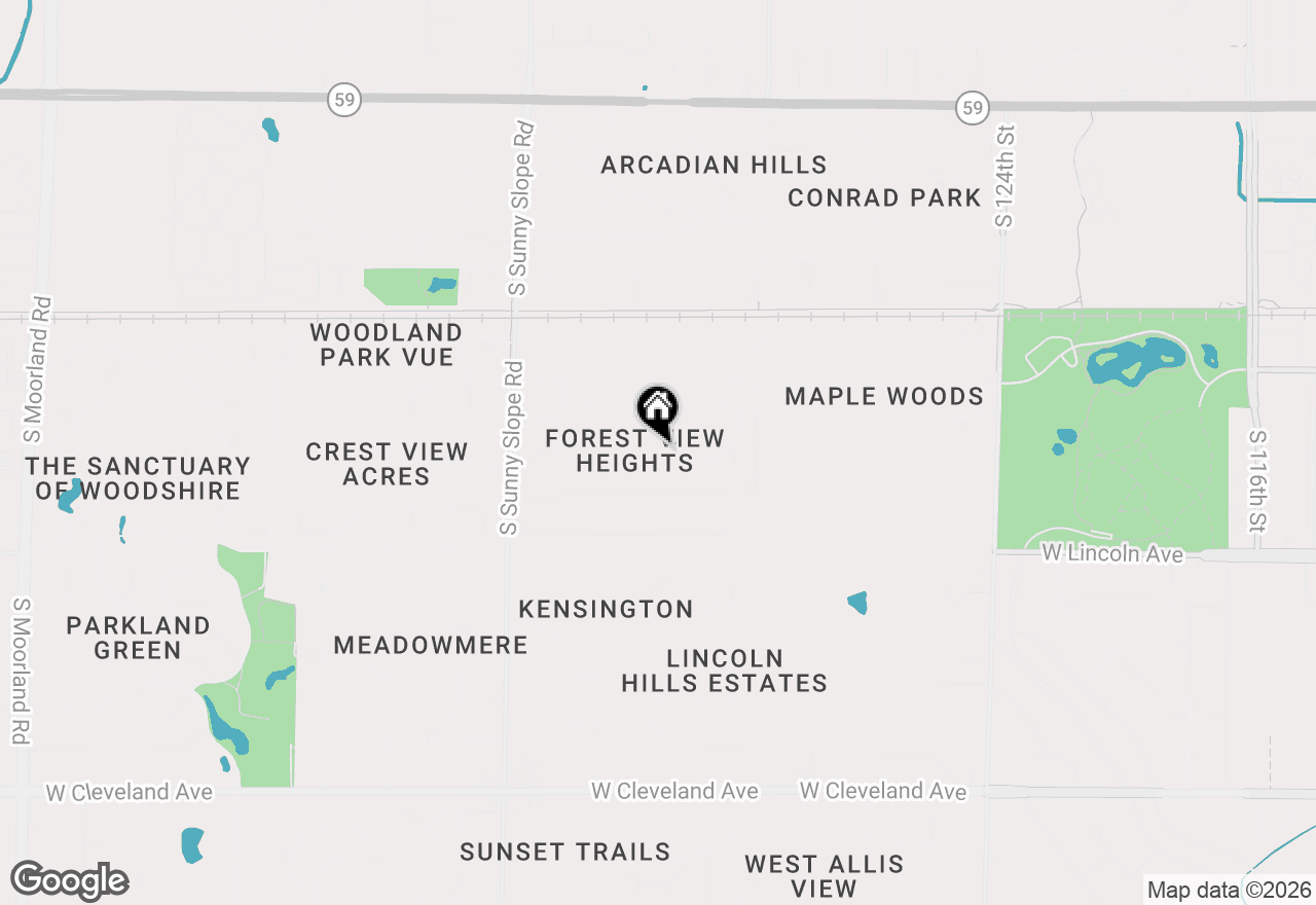 Map of 13500 W Old Oak Ln, New Berlin, WI 53151