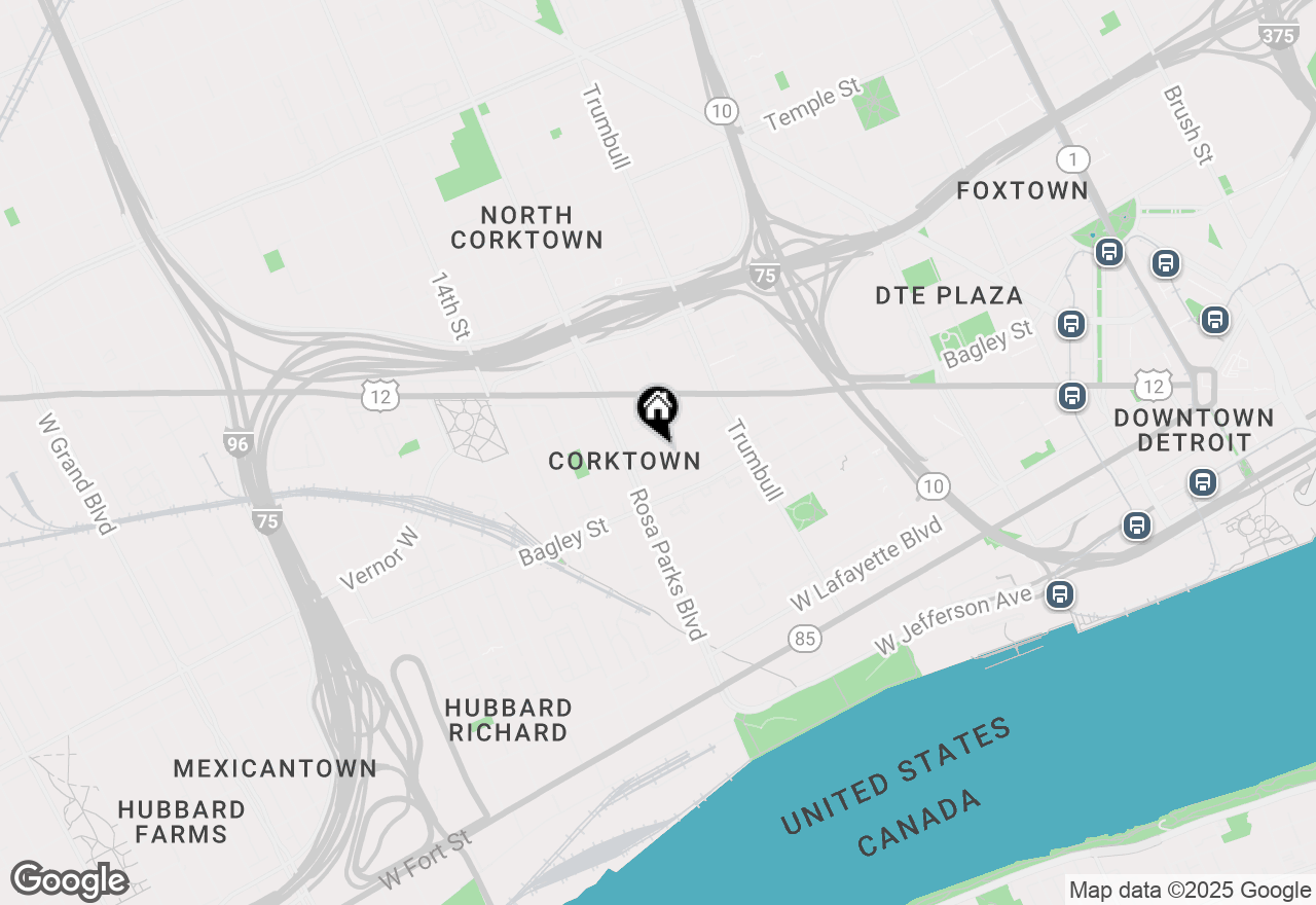 Map of 1933 11th Street, Detroit, MI 48216