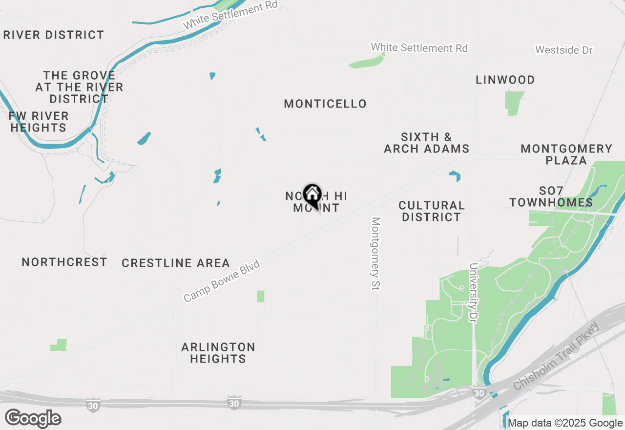 Map of 1301 Belle Place, Fort Worth, TX 76107
