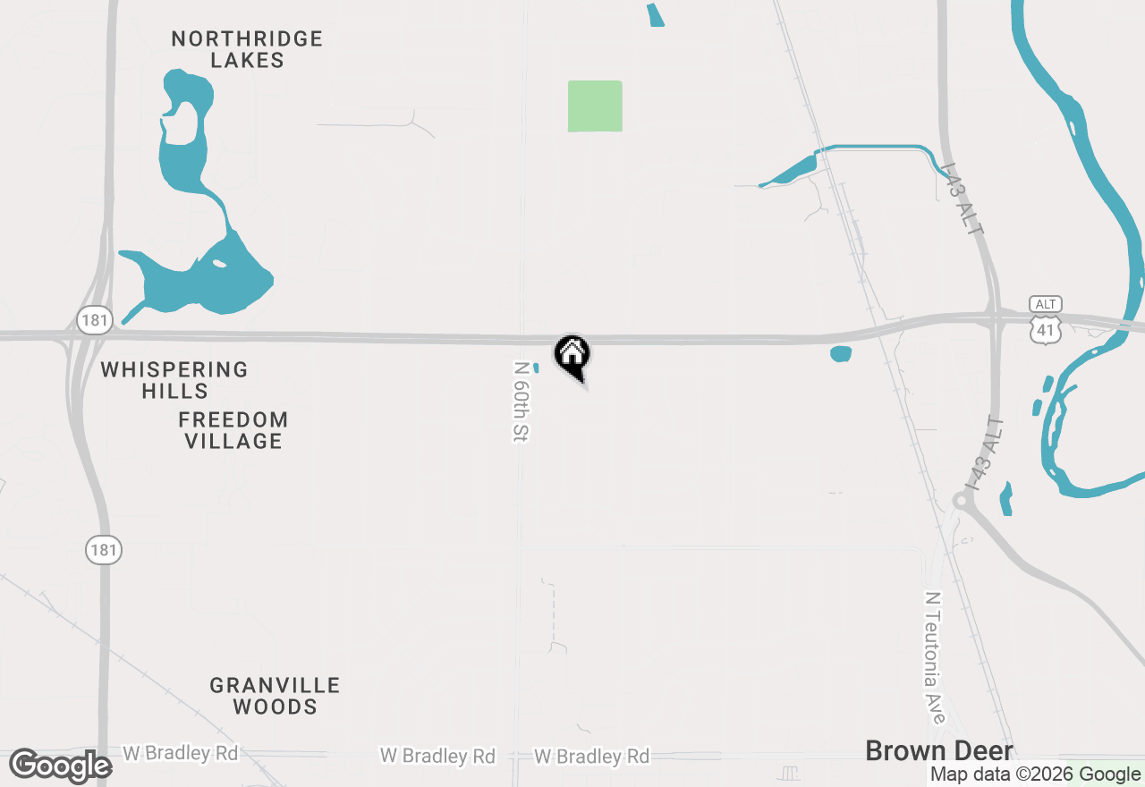 Map of 5760 W Betty Ln, Brown Deer, WI 53223