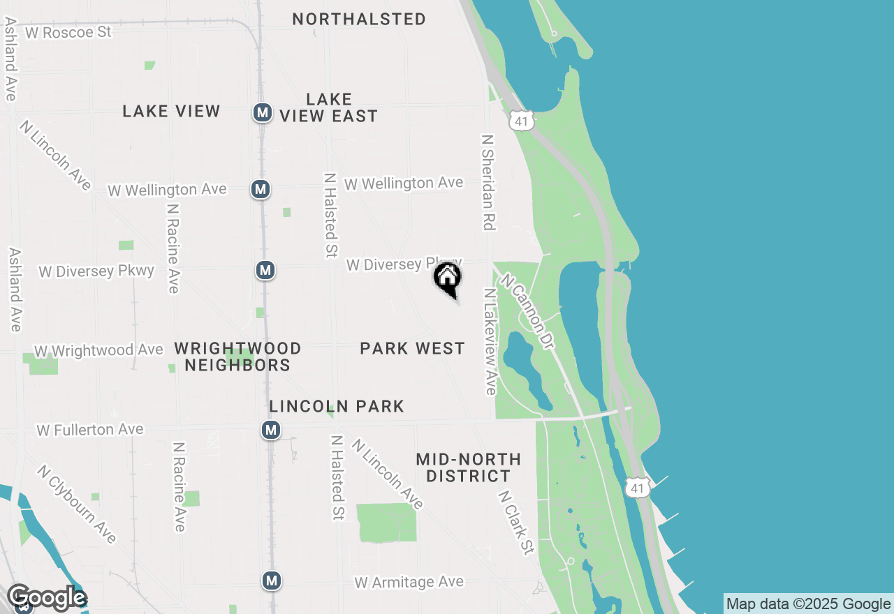 Map of 2700 N Hampden Court #24A, Chicago, IL 60614