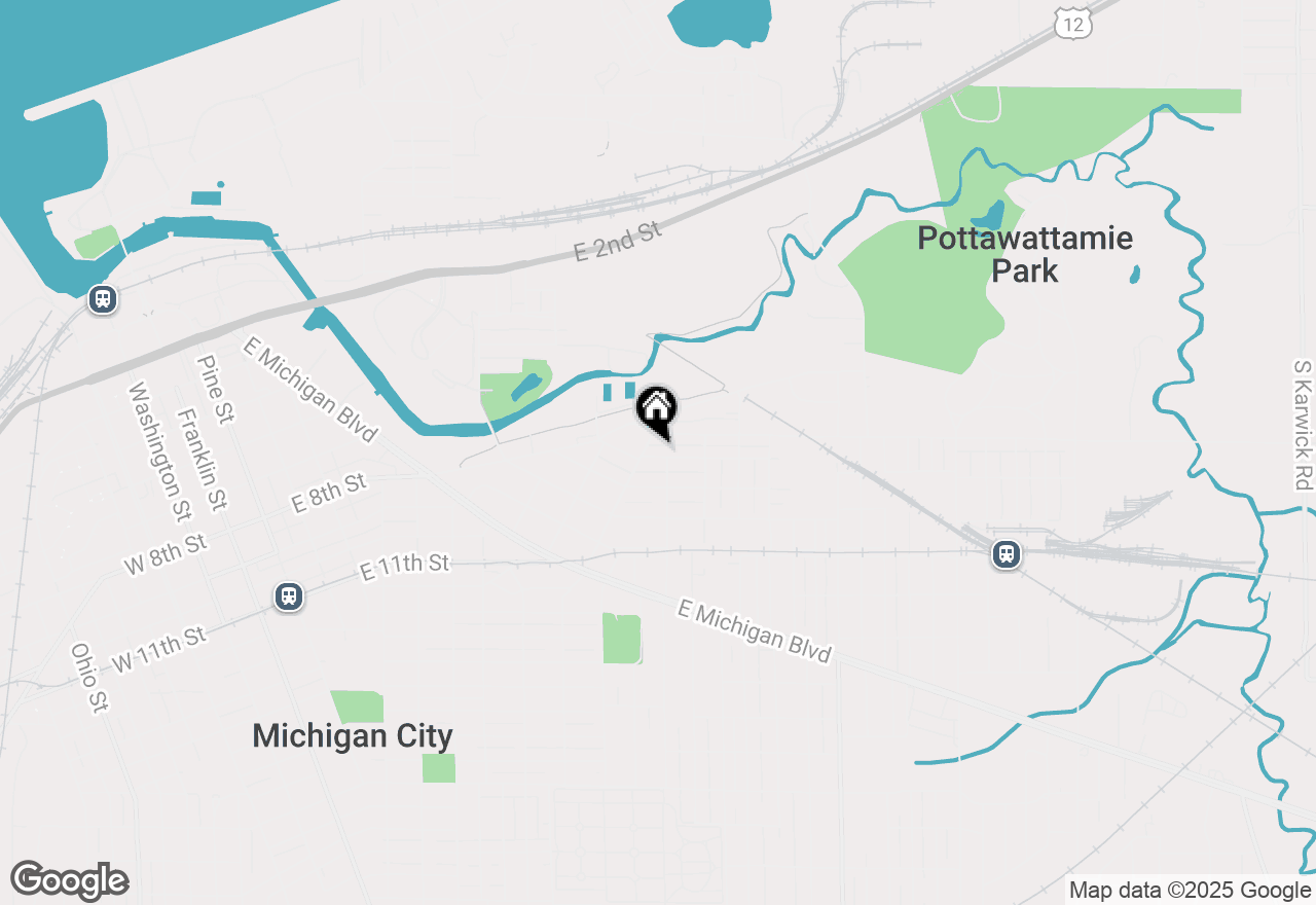 Map of 214 Fir Street, Michigan City, IN 46360