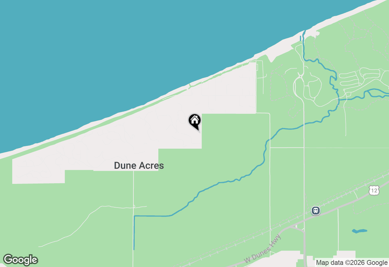 Map of 34 East Road, Dune Acres, IN 46304