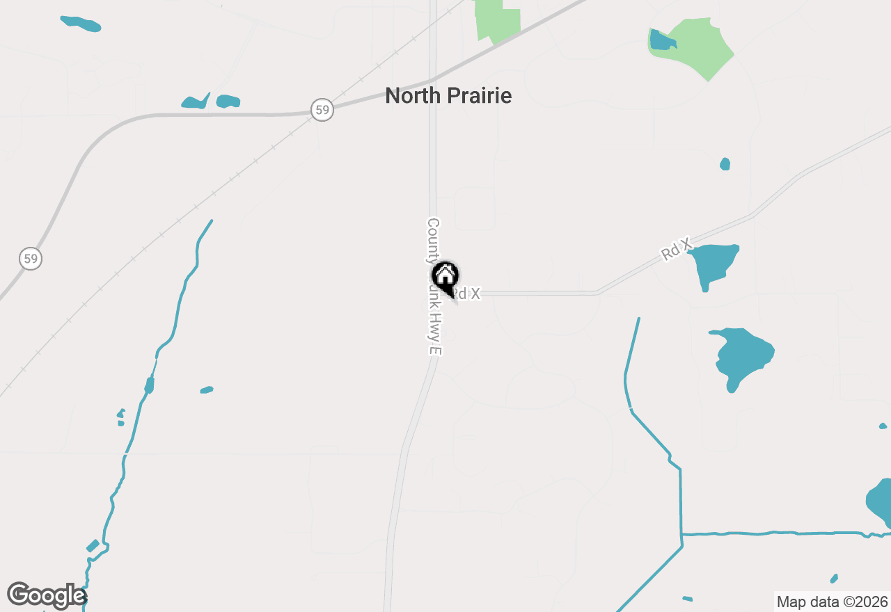 Map of S67W32989 Road X, Mukwonago, WI 53149