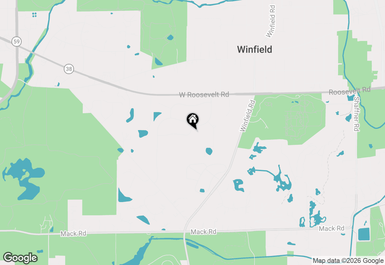 Map of 1S221 N Flanders Lane, Winfield, IL 60190