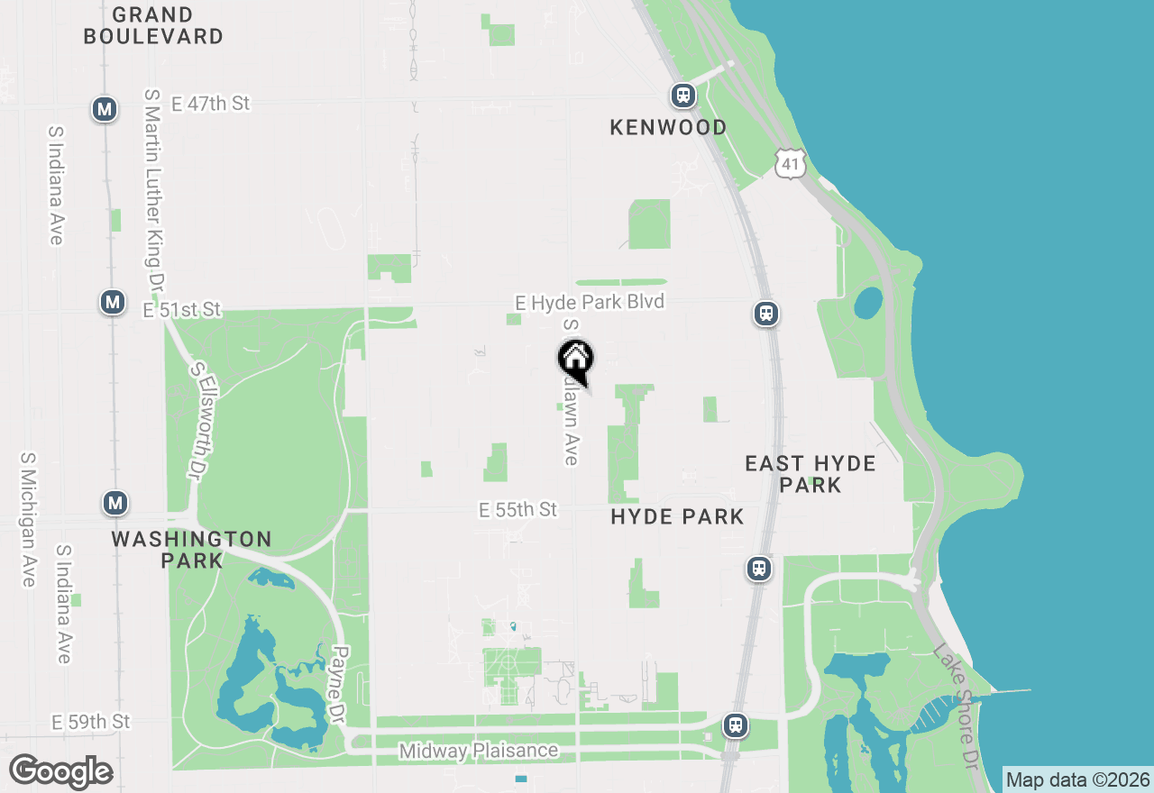 Map of 5311 S Woodlawn Avenue #2, Chicago, IL 60615