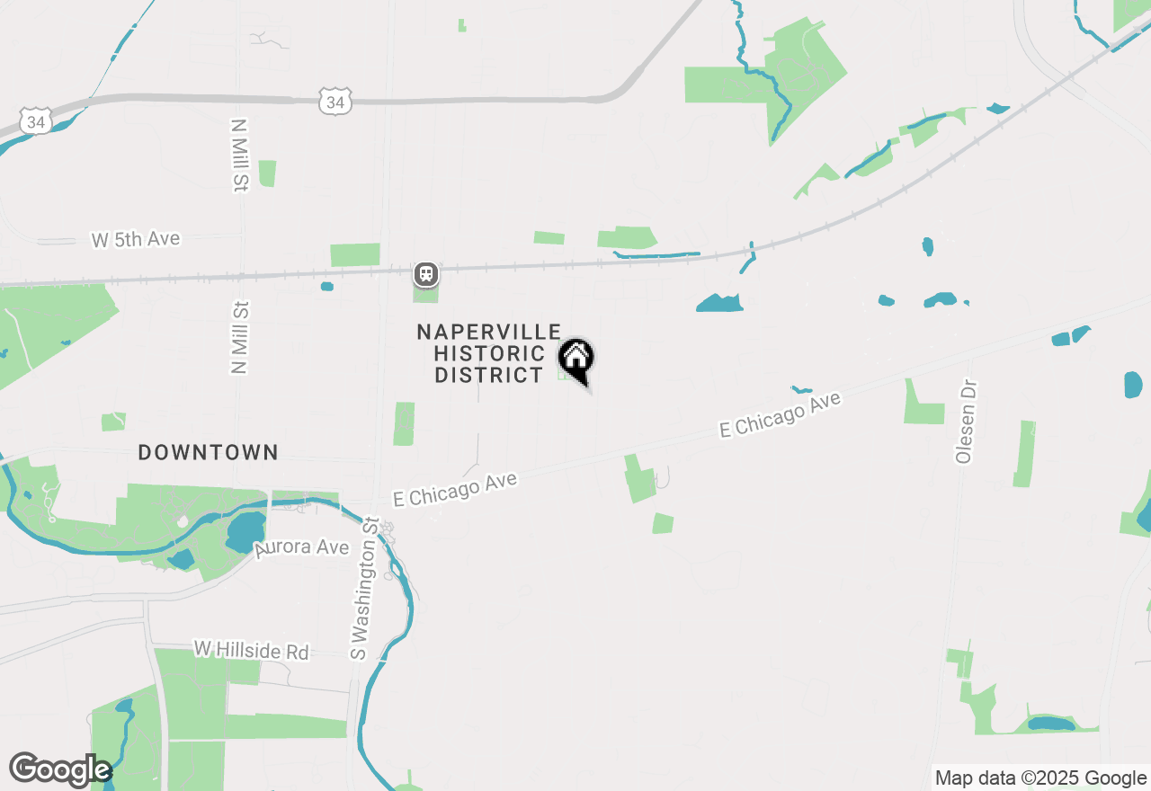 Map of 11 N Columbia Street, Naperville, IL 60540