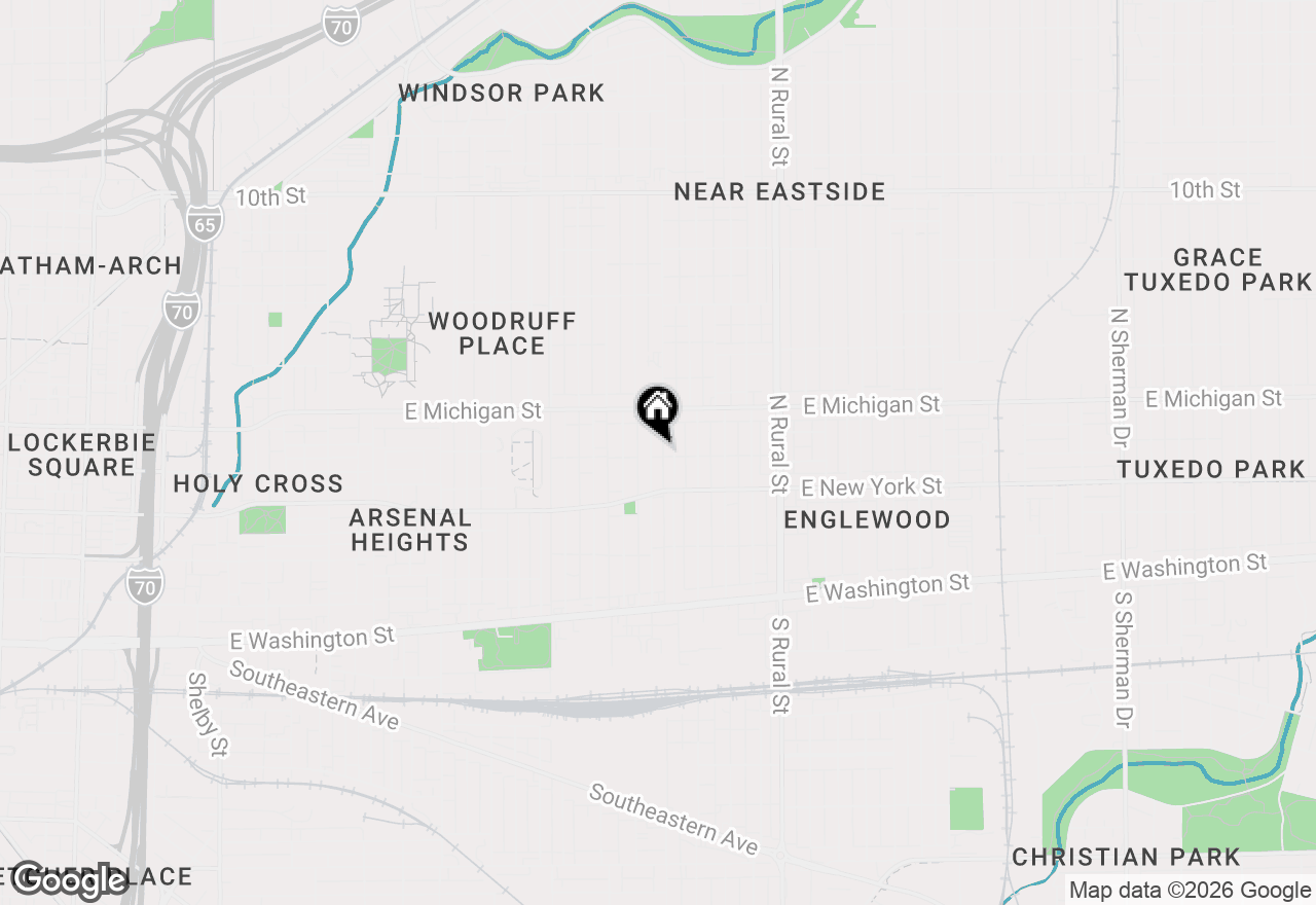 Map of 405 N Keystone Avenue, Indianapolis, IN 46201