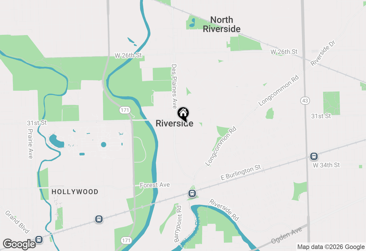 Map of 395 N Delaplaine Road #1W, Riverside, IL 60546