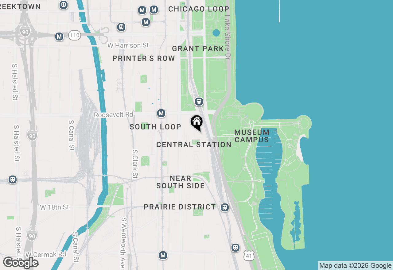 Map of 1322 S Prairie Avenue #1113, Chicago, IL 60605