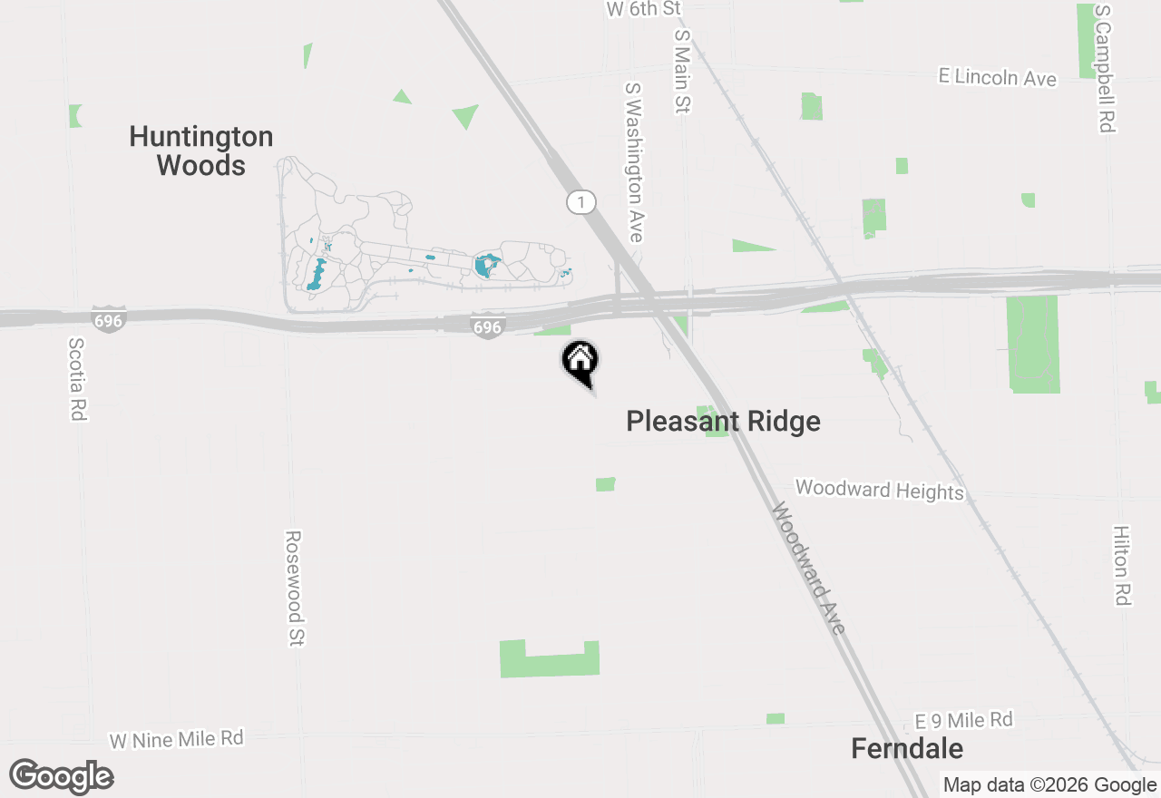 Map of 24 Ridge Road, Pleasant Ridge, MI 48069