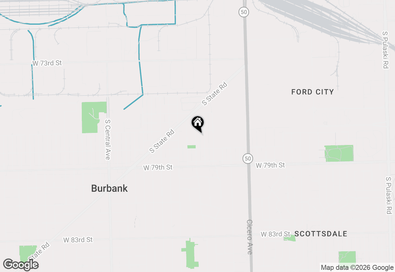 Map of 7723 Leclaire Avenue, Burbank, IL 60459
