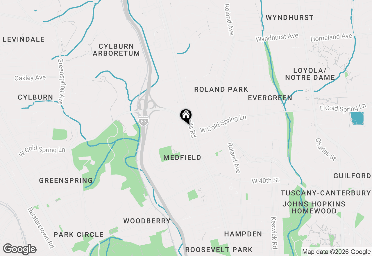 Map of 1213 W Old Cold Spring Lane, Baltimore, MD 21209