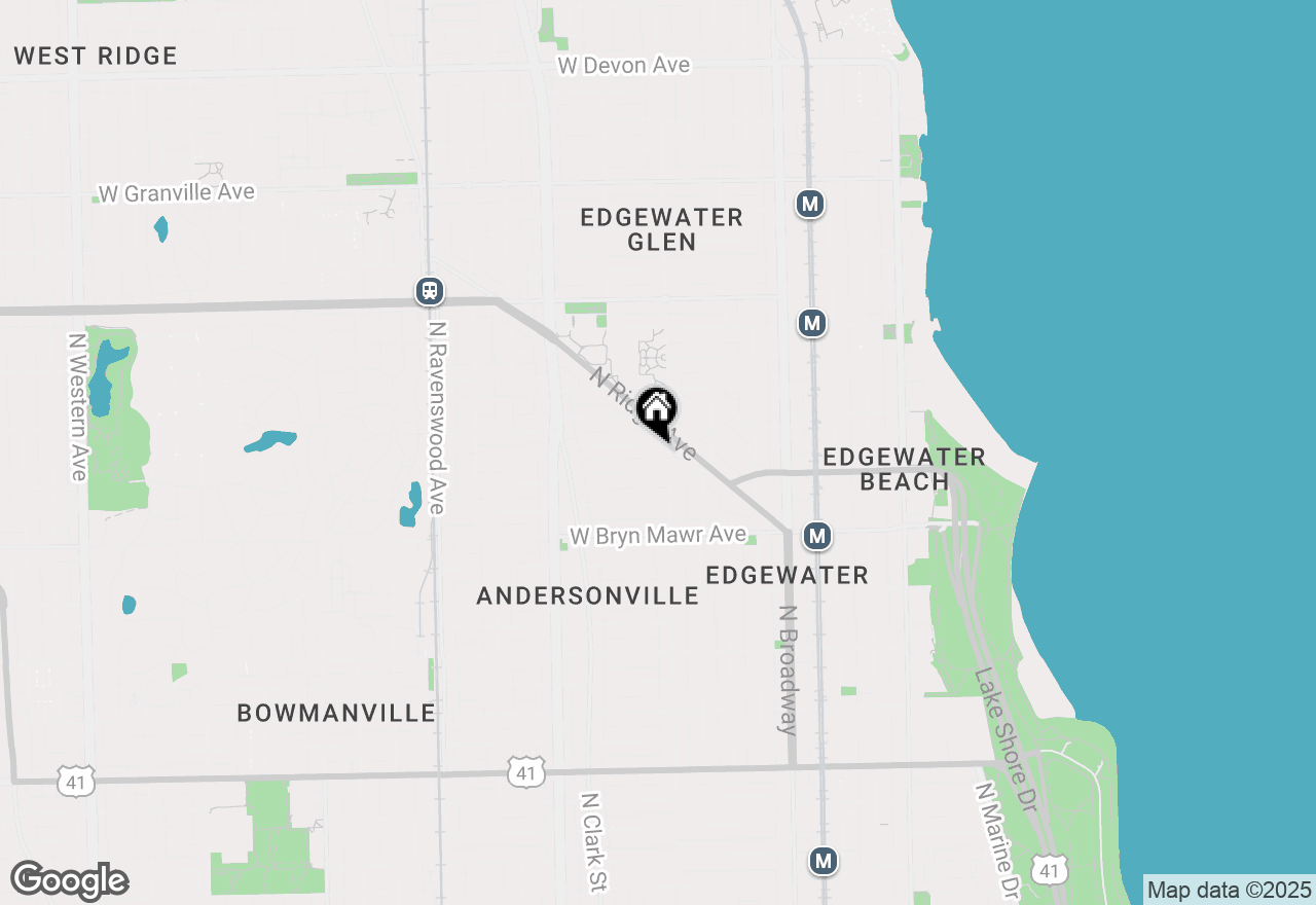 Map of 1411 W Edgewater Avenue #COACH, Chicago, IL 60660