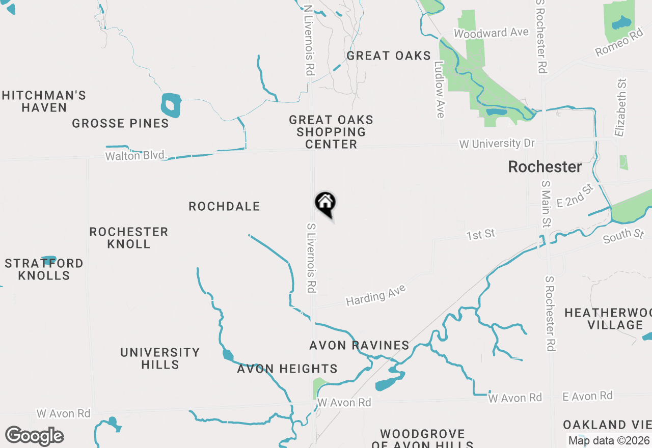 Map of 317 Willow Grove Lane, Rochester Hills, MI 48307