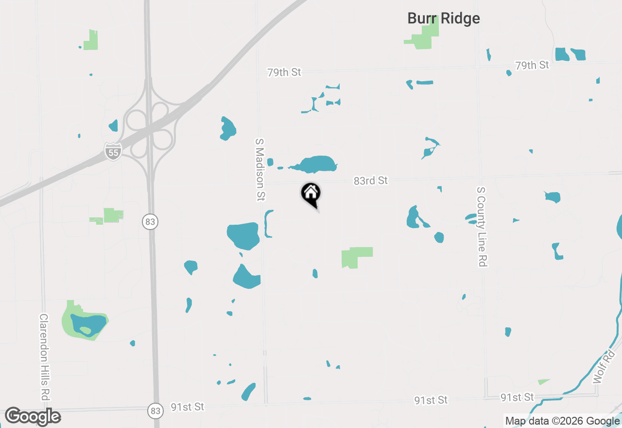 Map of 628 Camelot Drive, Burr Ridge, IL 60527