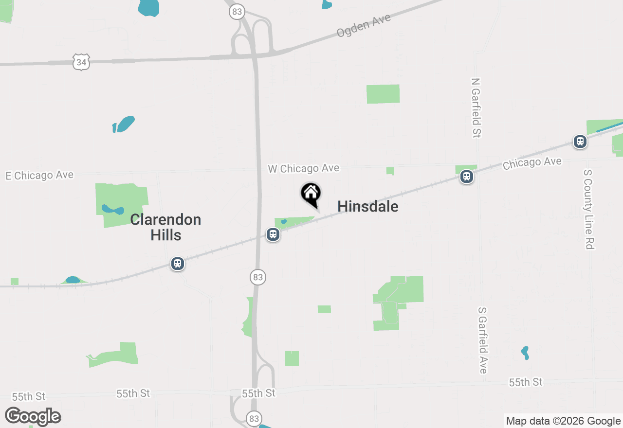 Map of 132 S Adams Street, Hinsdale, IL 60521