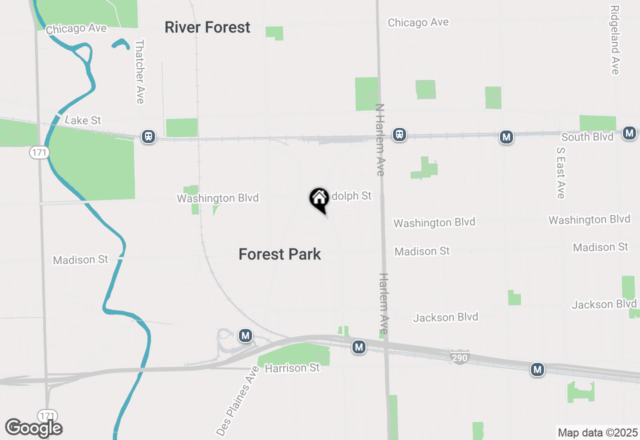 Map of 7421 Washington Street, Forest Park, IL 60130