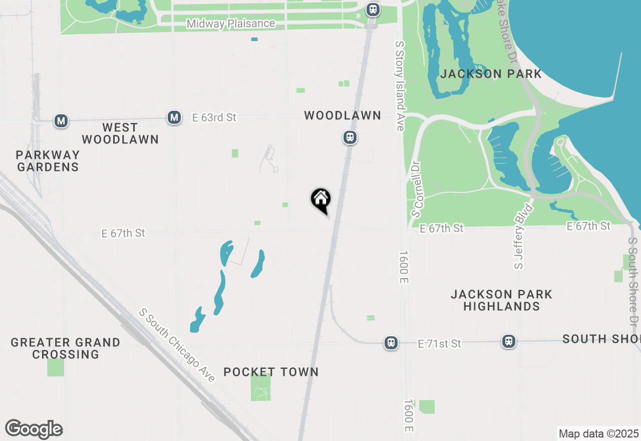 Map of 6640 S Kimbark Avenue #1N, Chicago, IL 60637