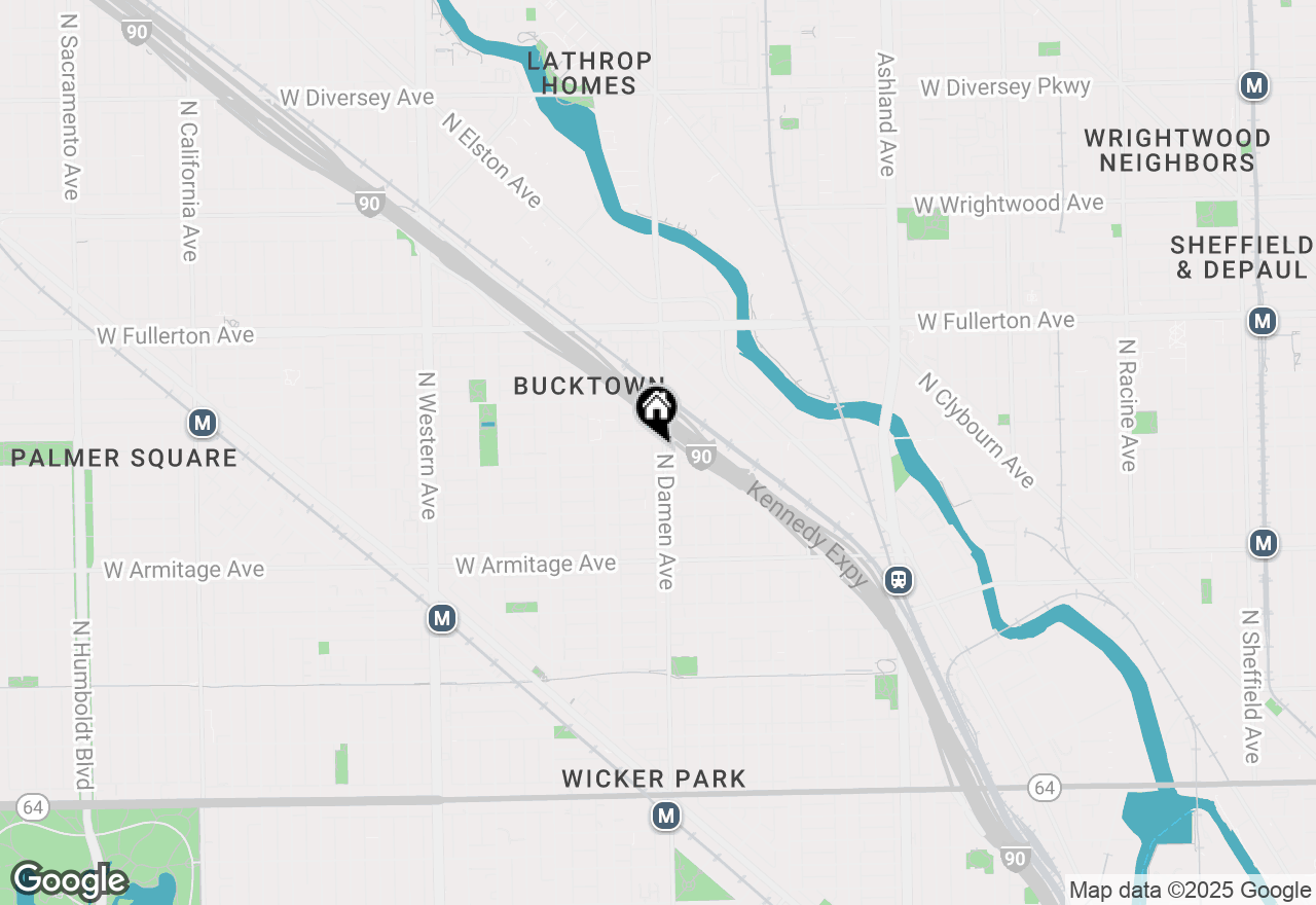 Map of 2154 N Damen Avenue #OFFIC, Chicago, IL 60647