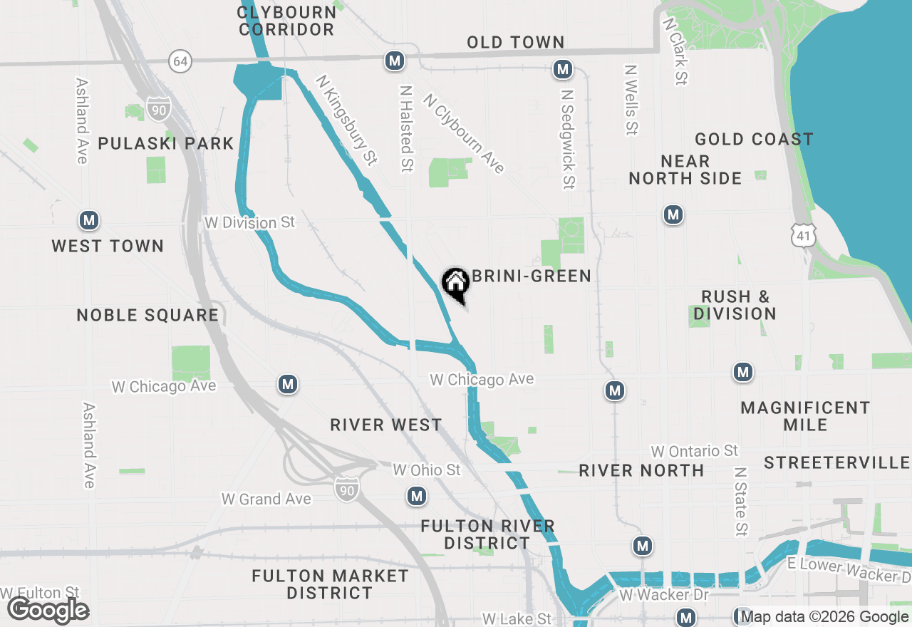 Map of 1000 N Kingsbury Street #707, Chicago, IL 60610