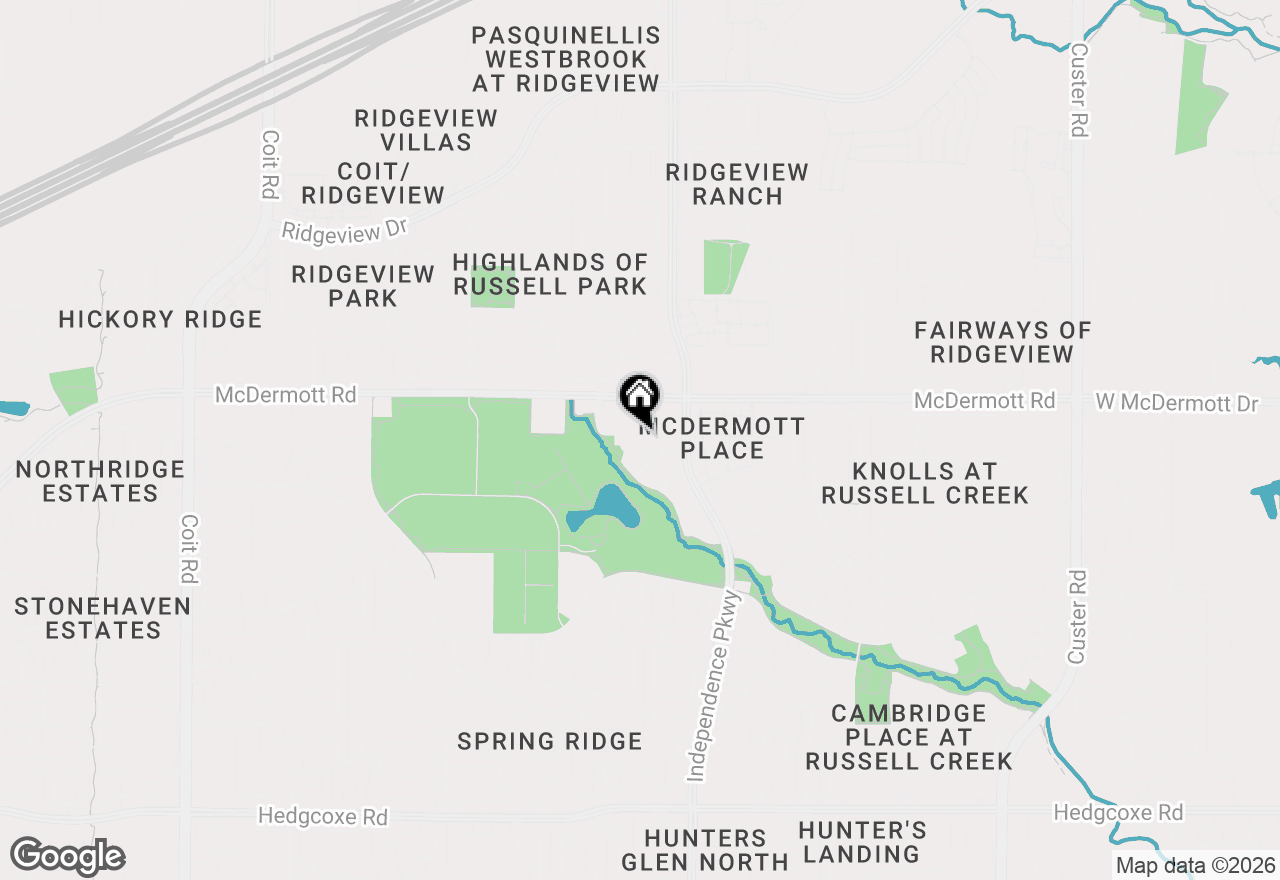 Map of 8920 Cedar Breaks Drive, Plano, TX 75025