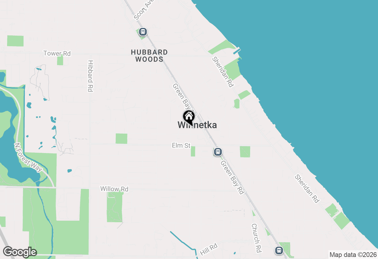 Map of 598 Birch Street, Winnetka, IL 60093