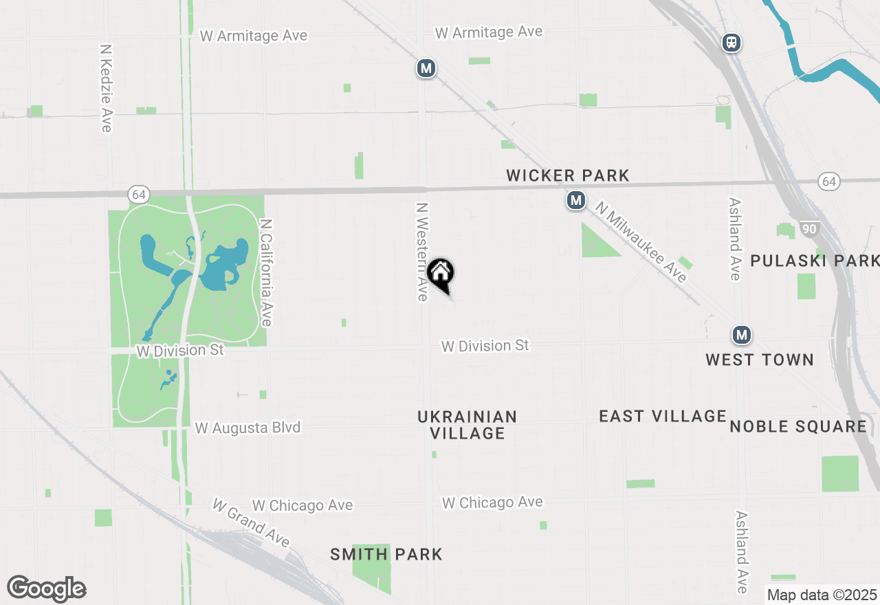 Map of 1304 N Claremont Avenue #3, Chicago, IL 60622