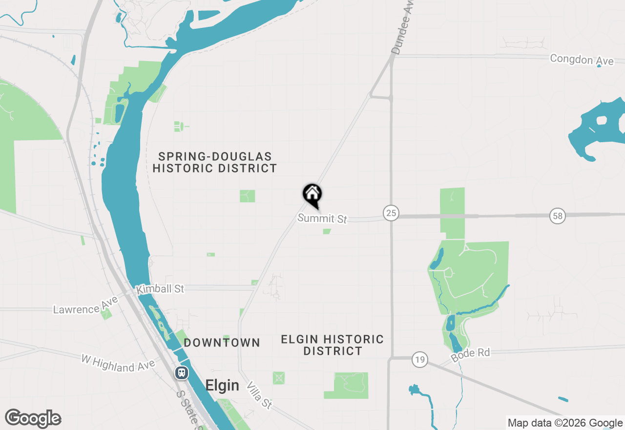 Map of 422 Summit Street, Elgin, IL 60120
