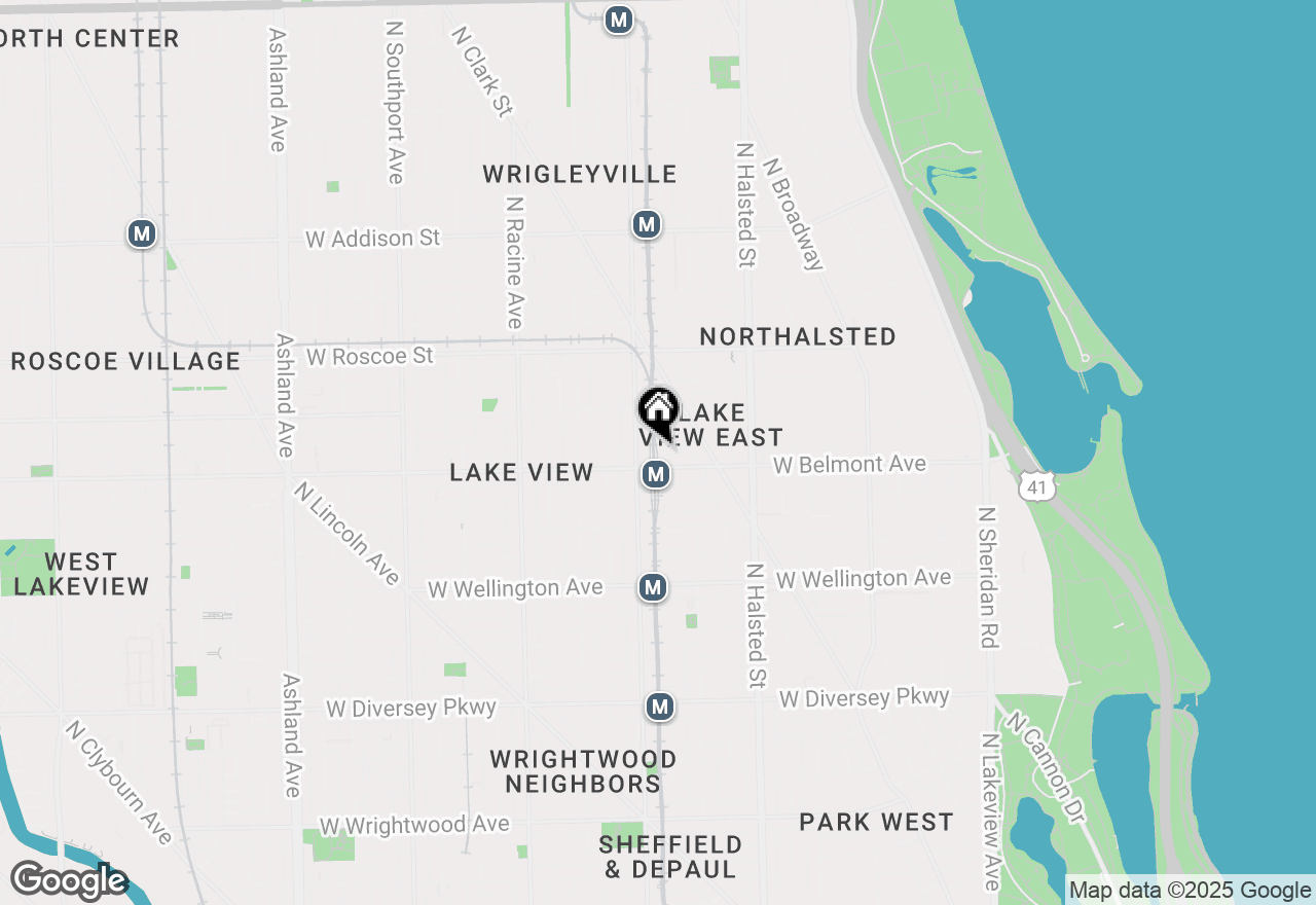 Map of 1208 W Wellington Street #PH, Chicago, IL 60657