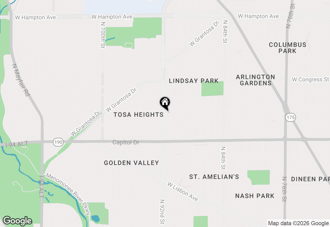 Map of 4168A N 92nd St, Milwaukee, WI 53222