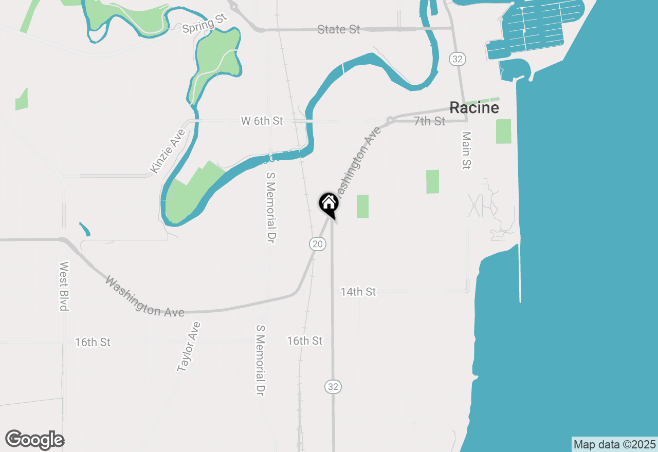 Map of 1111 Washington Ave, Racine, WI 53403
