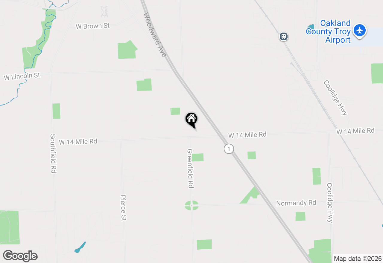 Map of 1240 Bird Avenue, Birmingham, MI 48009