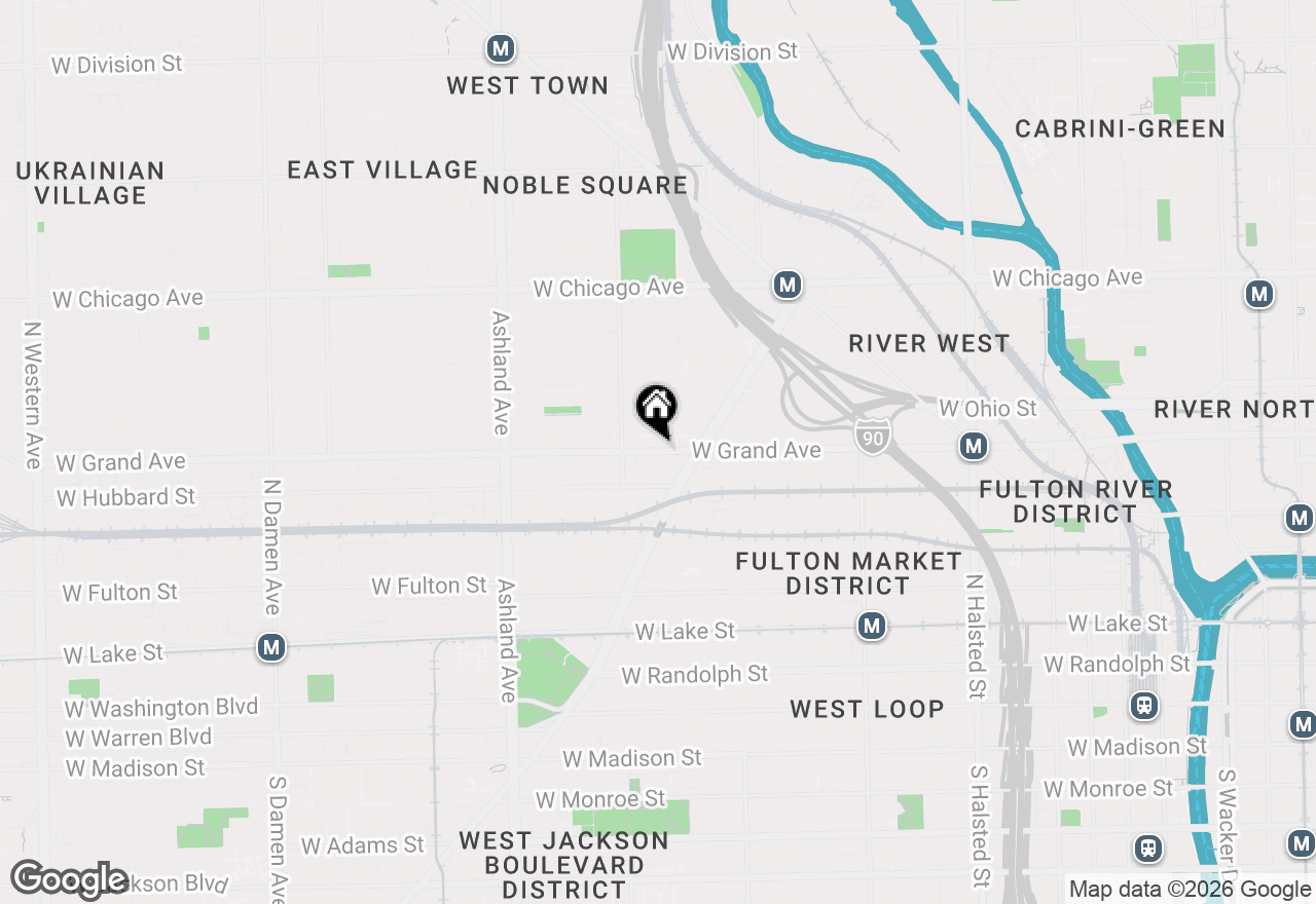Map of 1345 W Grand Avenue #4S, Chicago, IL 60642