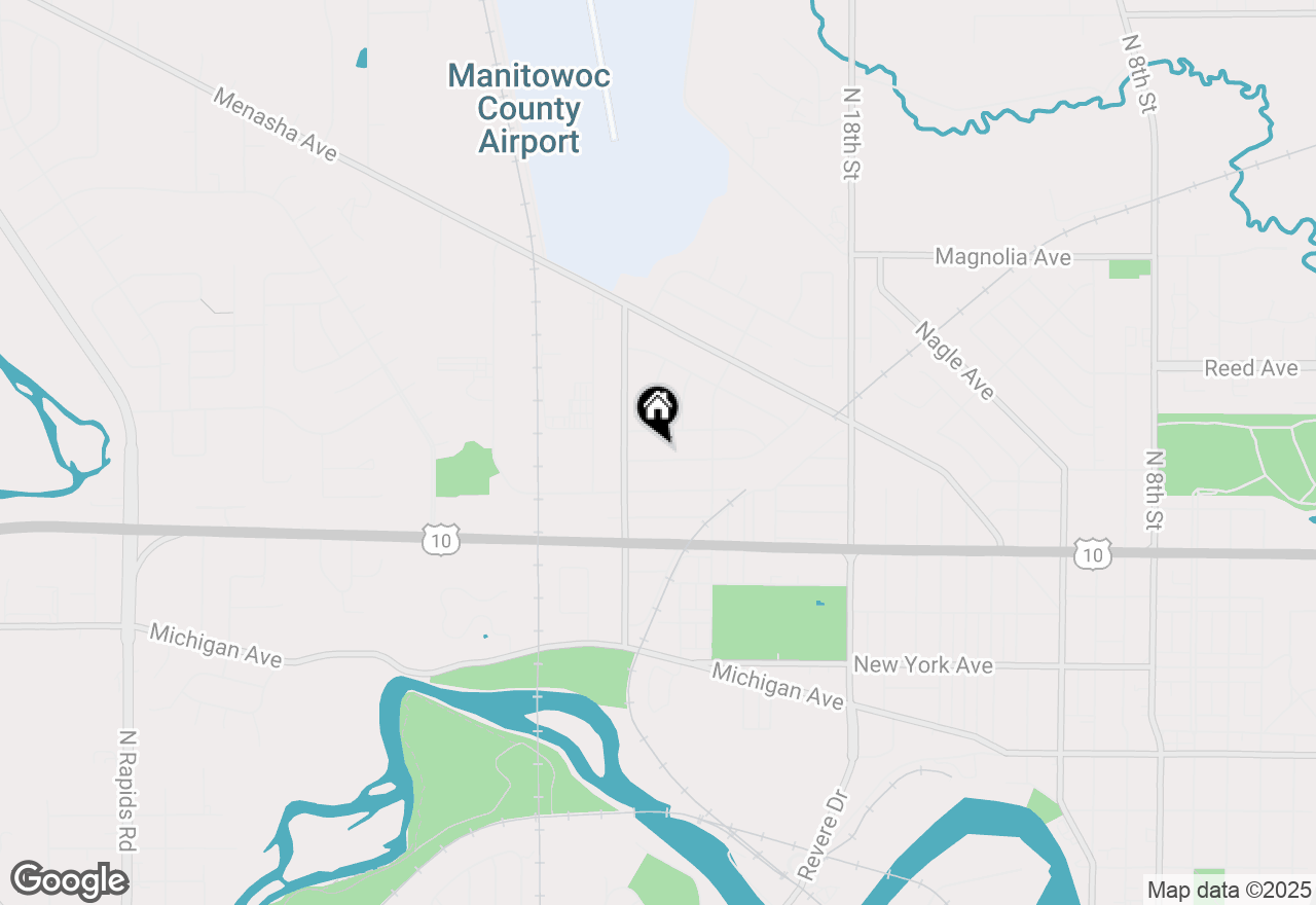 Map of 2214 Markham St, Manitowoc, WI 54220