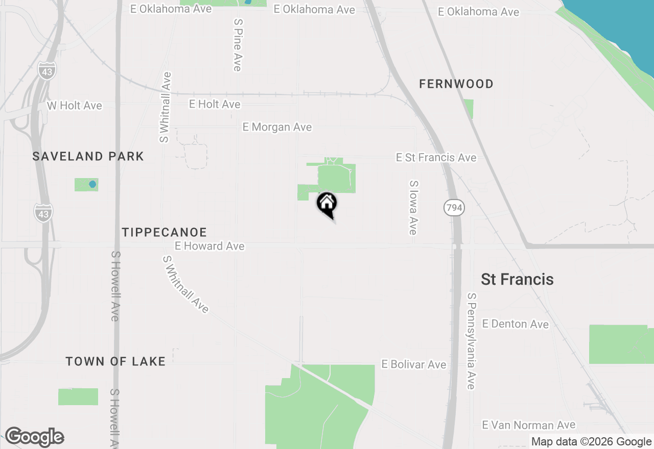 Map of 1417 E Crawford Ave, Milwaukee, WI 53207
